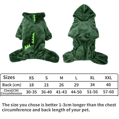 Green Dinosaur Costume for Dogs & Cats - XS